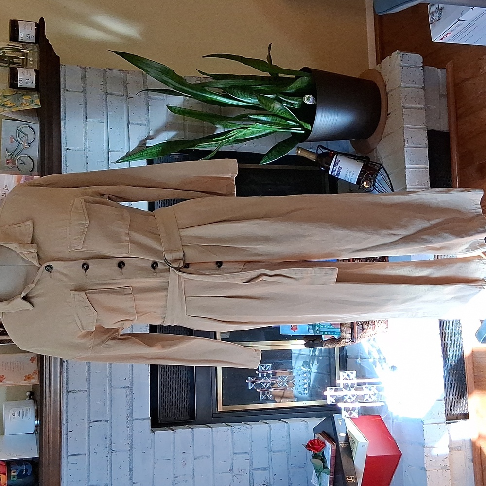 Tan Button-Up Jumpsuit